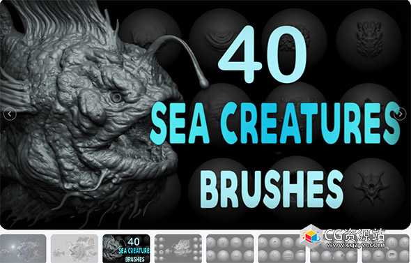 40 sea creatures brushes